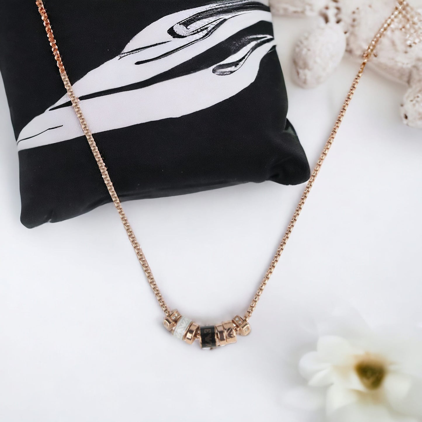 Emporio Armani Black Lacquer Components Necklace EGS2931221