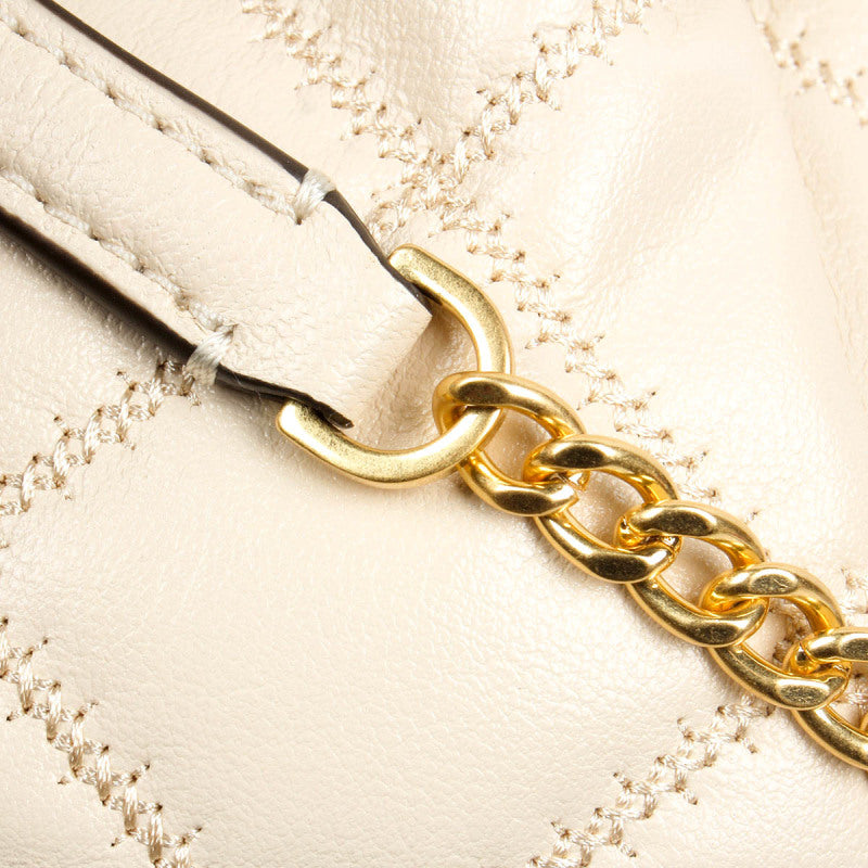 Tory Burch Diamond Pattern Sheepskin Drawstring Bucket Bag Shoulder Crossbody Bag 87869-724