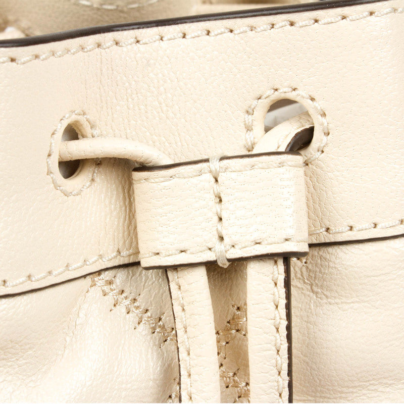 Tory Burch Diamond Pattern Sheepskin Drawstring Bucket Bag Shoulder Crossbody Bag 87869-724