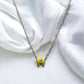 Hermes Mini Pop H Yellow Silver Round Necklace