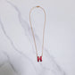 Hermes Pop H Rose Red Rose Gold Chain Round Necklace