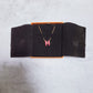 Hermes Pop H Rose Red Rose Gold Chain Round Necklace