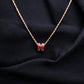 Hermes Mini Pop H Rose Red Rose Gold Chain Round Necklace
